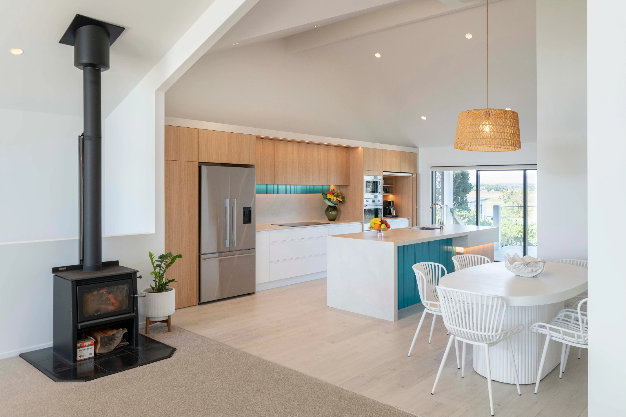 natural-toned-coastal-kitchen Kitchen with soft wood tones and coastal palette